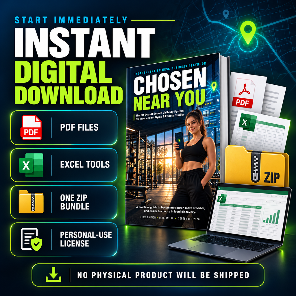 Instant digital download with PDF and Excel files